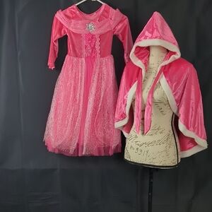Sparkling Pink Fairy Costume with Hooded Cape